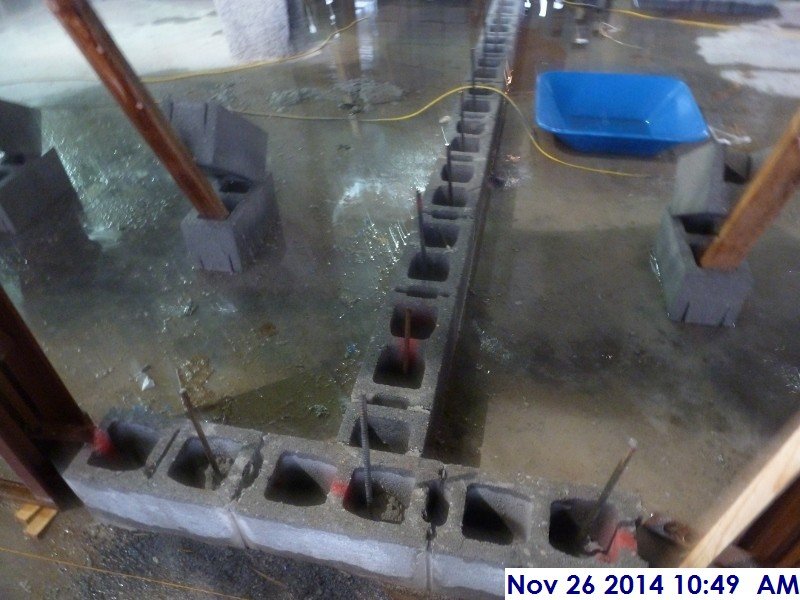 Installed rebar along the block layout at the 1st floor cells Facing North